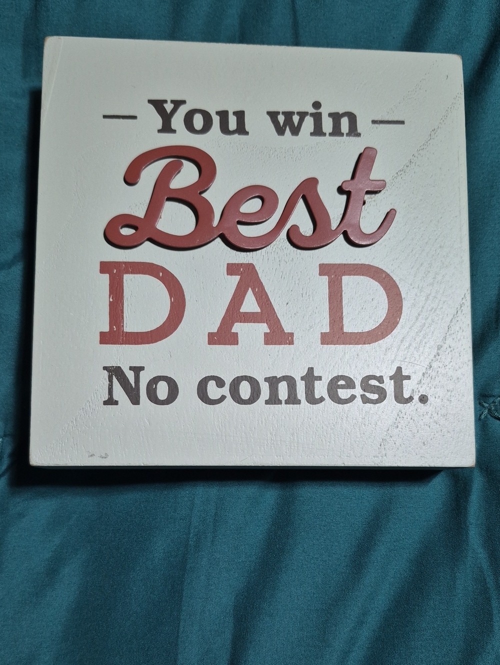 Hallmark White Wall Red and Brown - "You win Best Dad" AND MuG